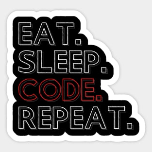 Eat Sleep Code Repeat Sticker